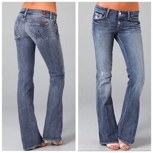 7 for all Mankind A Pocket Midrise Blue Bootcut Denim Jeans Size 29